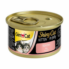 Акция на Вологий корм для кошенят всіх порід GimCat Shiny Cat Kitten In Jelly з куркою, 70 г от Eva