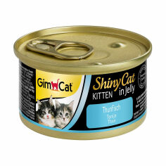 Акция на Вологий корм для кошенят всіх порід GimCat Shiny Cat Kitten In Jelly з тунцем, 70 г от Eva