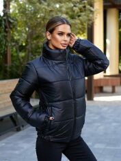 Акція на Куртка зимова коротка жіноча Faer 308 48 Чорна від Rozetka