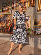 Акція на Сукня-сорочка міді літня жіноча Tatiana Барбара 60 Синя від Rozetka