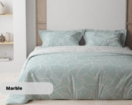 Акция на Комплект постільної білизни ТЕП Happy Sleep Сімейний 2 х 215 x 150 см Marble Ранфорс от Rozetka