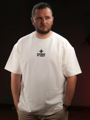 Акція на Футболка бавовняна довга чоловіча Ісландія Oversize русні п+зда 111-02-008 S/M Біла (111-02-008-wsm) від Rozetka