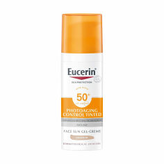 Акція на Сонцезахисний СС-крем для обличчя Eucerin Sun Photoaging Control CC Cream Medium SPF 50+, 50 мл від Eva