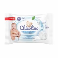 Акция на Біорозкладний вологий туалетний папір для дорослих та дітей Chicolino Biodegradable, 40 шт от Eva