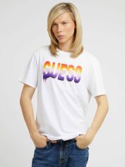 Акція на Футболка бавовняна довга чоловіча Guess 7381261 XL Біла від Rozetka