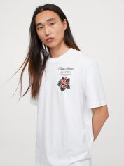Акція на Футболка бавовняна довга чоловіча H&M 6840215arl L Біла від Rozetka