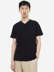 Акція на Футболка бавовняна довга чоловіча H&M 5700035arl S Чорна від Rozetka