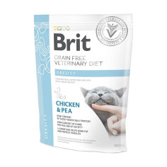Акція на Сухий корм для кішок з надмірною вагою та ожирінням Brit Veterinary Diet Cat Obesity з куркою та горохом, 400 г від Eva