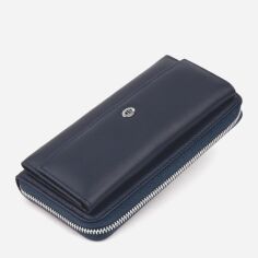 Акция на Жіночий гаманець шкіряний ST Leather Accessories 19296 Темно-синій от Rozetka