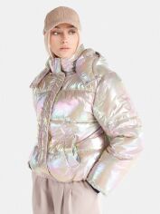 Акция на Куртка демісезонна коротка з капюшоном жіноча Colin's CL1065785PPO XS Powder Pink от Rozetka