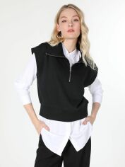 Акция на Толстовка на блискавці без капюшона жіноча Colin's CL1059789BLK XS Black от Rozetka