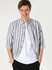 Акція на Сорочка бавовняна чоловіча Colin's CL1063194ANT M Anthracite від Rozetka