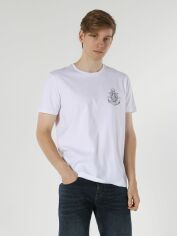 Акція на Футболка бавовняна довга чоловіча Colin's CL1062679WHT XL White від Rozetka