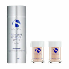 Акция на Сонцезахисна пудра для обличчя iS Clinical PerfecTint Powder, SPF 40, Cream (змінний катридж, 2*3.5 г + пензель) от Eva