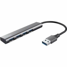 Акція на USB-хаб Trust Halyx 4-Port USB-A 3.2 Grey (24947_TRUST) від MOYO