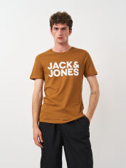 Акция на Футболка Jack & Jones 12151955 S Коричнева от Rozetka