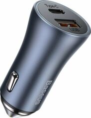 Акція на Baseus Car Charger Usb + USB-C Golden Contactor Pro 40W Dark Gray (CCJD-0G) від Y.UA