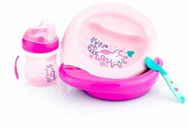 Акция на Набор детской посуды Chicco Meal Set 6 м+ розовый (16200.11) от Stylus