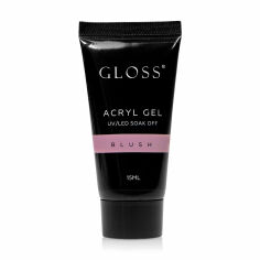 Акція на Акрил-гель для нігтів Gloss Acryl Gel UV/LED Soak Off, Blush, 15 мл від Eva