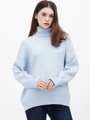 Акция на Светр в'язаний оверсайз жіночий EQUILIBRI JO Sweater Over 3 One Size Синій от Rozetka