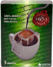 Акция на Дріп-кава Trevi Premium 100% Арабіка 5 х 8 г от Rozetka