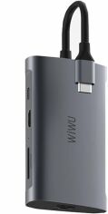 Акція на Wiwu Adapter Alpha 831HRT USB-C to 3xUSB3.0+HDMI+RJ45+USB-C+SD+TF Card Grey (6957815507252) від Y.UA