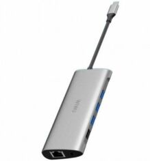 Акція на Wiwu Adapter Alpha A11 USB-C to USB-C+3xUSB3.0+USB2.0+SD+VGA+HDMI+RJ45+3.5mm Grey від Y.UA