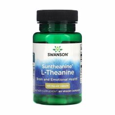 Акция на Дієтична добавка в рослинних капсулах Swanson Suntheanine L-Theanine Сантеанін L-Теанін 100 мг, 60 шт от Eva