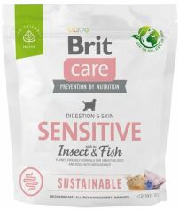 Акция на Сухой корм Brit Care Dog Sustainable Sensitive для взрослых собак с чувствительным пищеварением с рыбой и насекомыми 1кг (8595602559213) от Stylus
