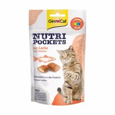 Акція на Вітамінні ласощі для кішок GimCat Nutri Pockets з лососем, 60 г від Eva