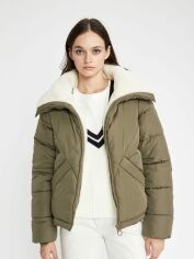 Акция на Куртка зимова коротка жіноча DeFacto A0756AX-KH297 L Khaki от Rozetka