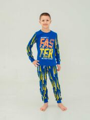 Акція на Піжама дитяча (футболка з довгим рукавом + штани) Smil 104689 140 см Темно-синя від Rozetka