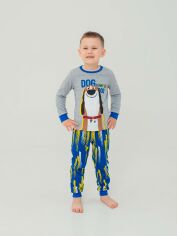 Акція на Піжама дитяча (футболка з довгим рукавом + штани) Smil 104523 110 см Сірий меланж від Rozetka