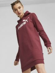 Акция на Сукня міні зимова жіноча Puma Ess Logo Hooded Dress 67198822 M Dark Jasper от Rozetka