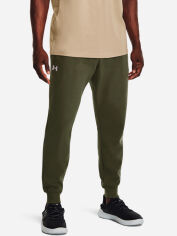 Акція на Спортивні штани утеплені чоловічі Under Armour Ua Rival Fleece Joggers 1379774-390 M Оливкові від Rozetka