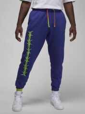 Акція на Спортивні штани утеплені чоловічі Nike M J Flt Mvp Stmt Gfx Flc Pant DV1605-432 M Light Concord/Electric Green/Light Bone від Rozetka