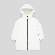 Акція на Дитяче зимове пальто для дівчинки Одягайко 20502 128 см Біле від Rozetka