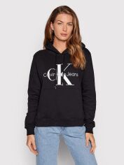 Акція на Худі жіноче Calvin Klein Jeans J20J219141-BEH XS Чорне від Rozetka