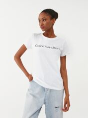 Акція на Футболка жіноча Calvin Klein Jeans J20J220253-YAF S Біла від Rozetka