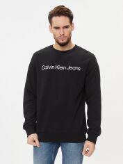 Акция на Світшот чоловічий Calvin Klein Jeans J30J322549-BEH L Чорний от Rozetka