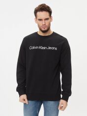 Акция на Світшот чоловічий Calvin Klein Jeans J30J322549-BEH XL Чорний от Rozetka