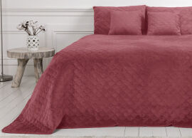 Акція на Покрывало Ромб круглый Velour ТЕП mesa rose 240х260 см від Podushka