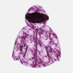Акція на Дитяча зимова куртка для дівчинки Одягайко 20463 104 см Фіолетовий принт від Rozetka