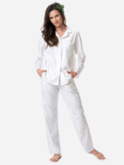 Акція на Піжама (сорочка + штани) жіноча Key LNS 818 B23 L Біла від Rozetka