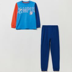 Акция на Піжама дитяча (світшот + штани) OVS 1844043 140 см Блакитна от Rozetka