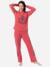 Акция на Піжама (світшот + штани) жіноча Key LHS 254 B23 XL Червона от Rozetka