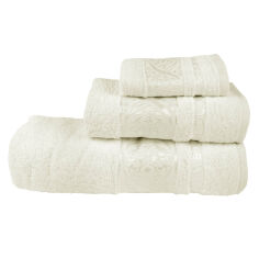 Акція на Полотенце махровое Bamboo Muhur Fakili Tekstil молочное 50х90 см від Podushka
