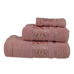 Акція на Полотенце махровое Bamboo Muhur Fakili Tekstil темно-розовое 30х50 см від Podushka