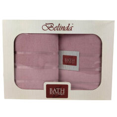 Акція на Набор махровых полотенец Belinda Bath Towels розовый 50х90 см и 70х140 см від Podushka