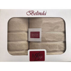 Акция на Набор махровых полотенец Belinda Bath Towels бежевый 50х90 см и 70х140 см от Podushka